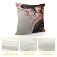 thumbnail image 4 of YINGXI  Floral Throw Pillow Cushion Cover, Dogwood Tree Blossom in Watercolor Painting Effect Spring Season Theme Pinkish Tones, Decorative Square Accent Pillow Case, Black Pink 18x18in, 4 of 5