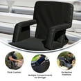 thumbnail image 5 of Flash Furniture Malta Reclining Backpack Stadium Chair with Armrests and Storage, Black, 5 of 18