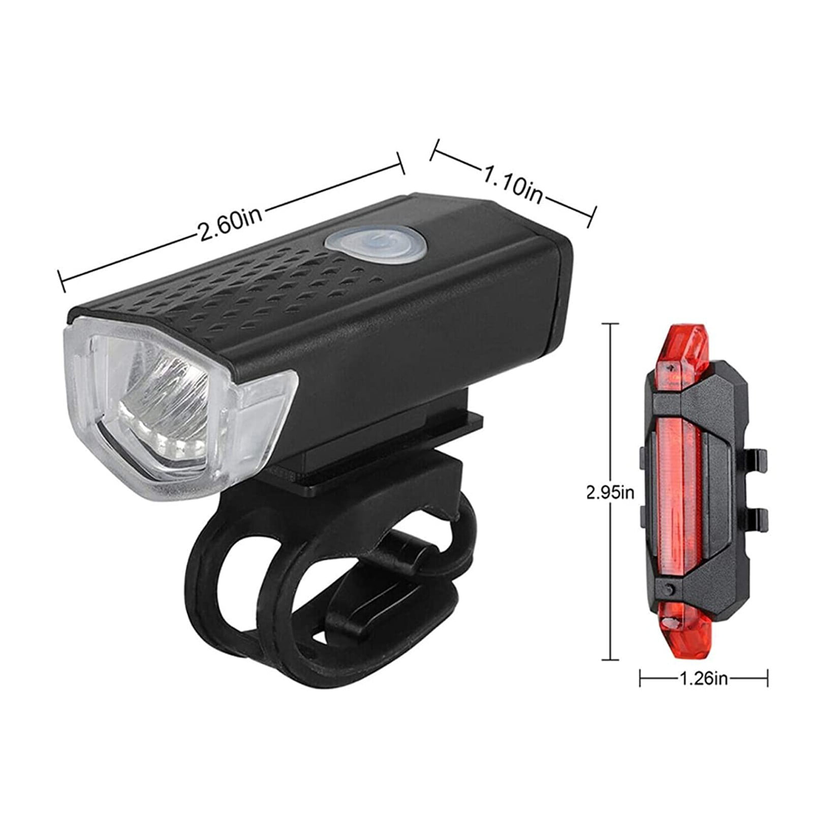 USB Rechargeable LED Bike Bicycle Cycling Front Rear Tail Light Headlight Lamps 