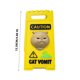 thumbnail image 3 of Mini señal de precaución para escritorio | Doble cara con expresión gruñona y vomitando | Regalo divertido de color amarillo | Plástico resistente | Impresión verde llamativa | Altura 12.4 cm | 1, 3 of 5
