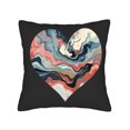 thumbnail image 4 of Set of 2 Decorative Throw Pillow Covers 18x18in - Heart - Shaped Colorful Marbled Design on Black Background for Couch Bed Car, 4 of 8