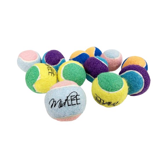 Midlee Pelotas de tenis para perros X-Small de 1,5 pulgadas, paquete de 12 (surtido de 1,5 pulgadas)