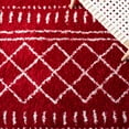 thumbnail image 6 of SAFAVIEH Arizona Teagan Geometric Shag Area Rug, Red/Ivory, 6'7" x 6'7" Round, 6 of 8