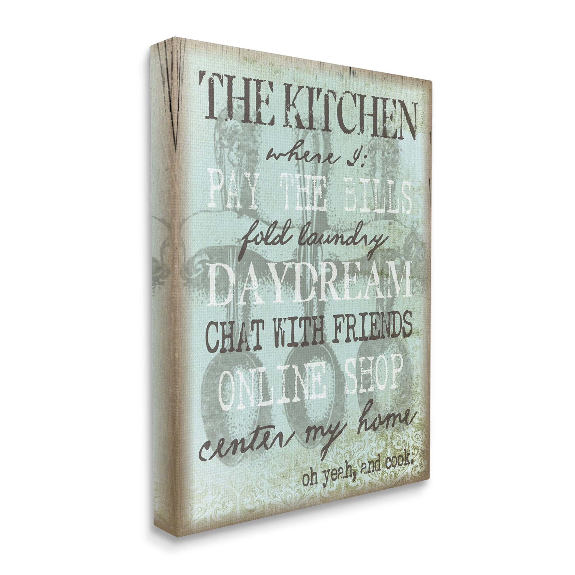 Stupell Industries Humorous Kitchen List Sign Vintage Weathered Style Graphic Art Gallery Wrapped Canvas Print Wall Art, Design by Graffitee Studios