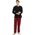 thumbnail image 3 of U2SKIIN Couple Pajama Sets, Plaid Matching Pajama Set for Men and Women Soft Warm Pjs Set（Black/Buffalo Plaid-red Mens, Medium）, 3 of 7