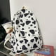 thumbnail image 4 of Mochila de estampado de vaca gran capacidad | Mochila escolar de nylon de moda | Blanco, Azul, Amarillo, Púrpura, Naranja | Mochila ligera de viaje | Correas ajustables | 39x29x12cm, 4 of 6