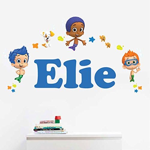 Oliver's Labels Premium Personalized Wall Decal For Kids Room Décor - Peel & Stick, Removable (Bubble Guppies™ Boys)
