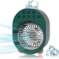 thumbnail image 1 of Portable Mini Air Cooler, Air Humidification Refrigerated Fan Cold Fan with 3 Speeds & LED Light, for Room, Office, Camping (Green), 1 of 9