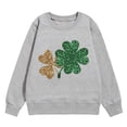 thumbnail image 2 of HXWCHs Kids' girls' casual sweatshirts for everyday wear Girls St Patricks Day Graphic Print Crewneck Sweatshirt Cute Drop Shoulder Long Sleeve Pullover top Grey 5-6 Years, 2 of 4