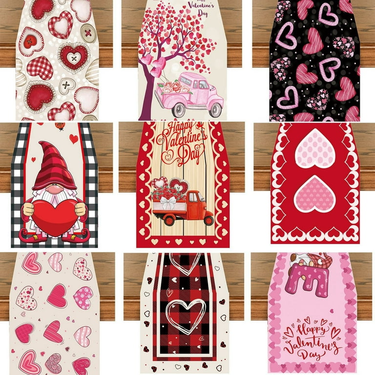  Valentines Table Runner 70 Inch Happy Valentine's Day Table  Runners for Dining Room Love Heart Tree Branch Dinner Runner Anniversary  Wedding Banquet Decor : Home & Kitchen