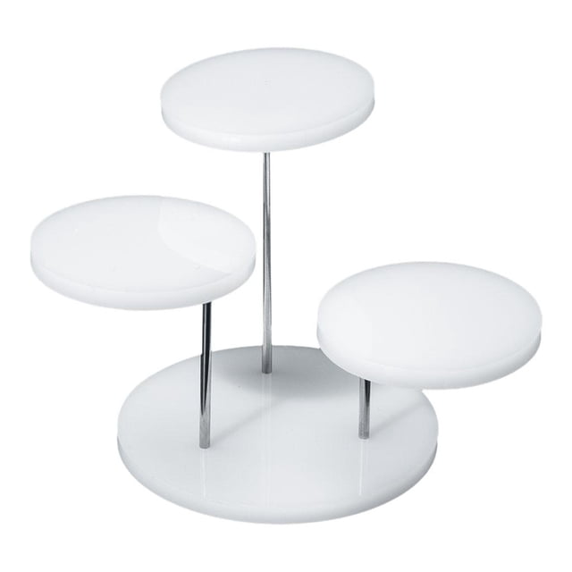 Soporte acrílico para tartas, cupcakes, expositor, reutilizable, para cosméticos y frutas Blanco S