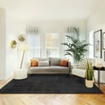 thumbnail image 4 of Cadence Tonee Shag Solid Color Charcoal Area Rug, 8x10, 4 of 8