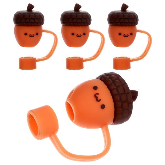 FRCOLOR  4 PCS Sippy Cups Straw Toppers Dispenser Acorn Cap