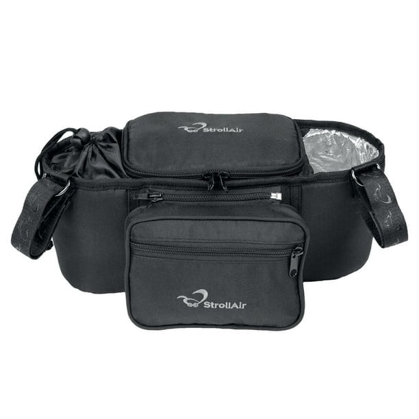 StrollAir - Universal Organizer for Single Strollers - Compatible with CosmoS, SOLO, Nuna, Baby Jogger, Bumbleride, Uppababy, Bugaboo - Black (Black)
