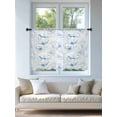 thumbnail image 4 of Sheer Curtains 54 Inch Length, Blue Flower Semi Sheer Curtains Light Filtering Window Treatment, Watercolor Floral Botanical Line Drawing Print Privacy Voile Drapes for Living Room 52x54 Inch, 4 of 7