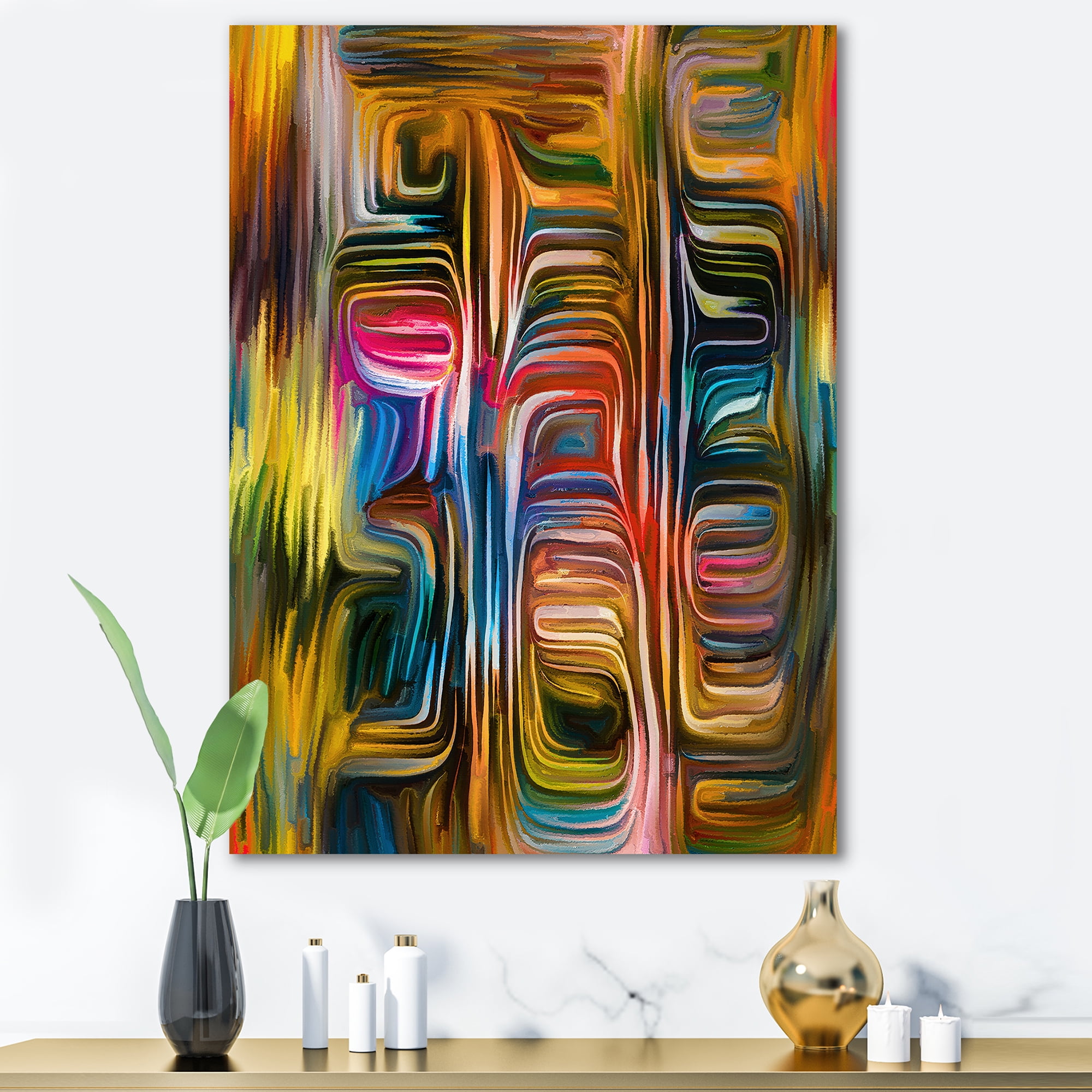 Colour Spiral Fusion II 24 in x 32 in Painting Canvas Art Print, by Designart