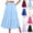 Light Blue, variant on POIUYTR Summer Maxi Skirts for Women Casual Elastic High Waist Ruffle Hem Skirt Vacation Smock Flowy Skirts