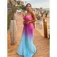 thumbnail image 2 of Vestidos de verano para mujer, vestidos casuales para vacaciones en la playa, vestidos largos plisados de moda con cuello colgante y degradado, 2 of 5