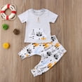thumbnail image 5 of Seyurigaoka Newborn Infant Baby Boy Short Sleeve T-shirt Top Tee+Pants Outfit Set Clothes, 5 of 6