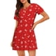 thumbnail image 1 of Fotbe Christmas Bata de Dormir para Mujer con Estampado, Camisón de Algodón de Manga Corta, Ropa de Dormir Casual, 1 of 6