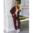thumbnail image 5 of Ekouaer Pajamas Set Long Sleeve Sleepwear Womens Button Down Nightwear Soft Pj Loungewear with Pockets, 5 of 7