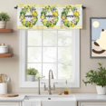 thumbnail image 2 of Summer Valance Curtain for Windows Yellow Green Lemon Flowers Leaf Garland Buffalo Plaid Rod Pocket Curtain Valances Short Window Treatments Panels for Kitchen Bathroom Laundry Basement 42 x 12 Inch, 2 of 9