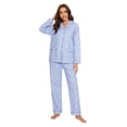 thumbnail image 1 of GLOBAL Women's Flannel Pajama Set - 100% Cotton, Button Down Top & Drawstring Pants | Warm Winter Sleepwear for Canada, 1 of 1