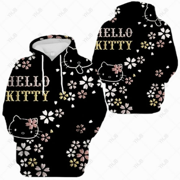 HELLO KITTY Hoodie Women‘s Harajuku Kawaii Cute Women‘s Hoodie Kpop Women‘s Top Aesthetic Large Hoodie Sweatshirt HOEMLIN