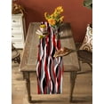 thumbnail image 4 of Red Stripe Table Runner Grey Moire Ombre Geometric Modern Abstract Tablerunners 13 x 90 Inch, Table Decorations Tabletop Scarf for Summer Gathering Holiday Farmhouse Kitchen Dining Decor, 4 of 6
