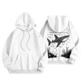 thumbnail image 4 of Fiaer Women's Hooded Sweatshirts Loose Drawstring Hoodies Ocean Theme Graphic Long Sleeve Tops with Pocket White S, 4 of 6