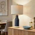 thumbnail image 6 of Yokila Blue Ceramic Table Lamps Set of 2 for Living Room Bedroom 23.75" Modern Bedside Nightstand Lamps, 6 of 12