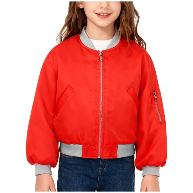 COM1950s Girls Winter Jacket, Winter Jacket for Kids, Large Size, Ribbed Loose Short Top, Baby Winter Jacket, Baby Girl Winter Jacket