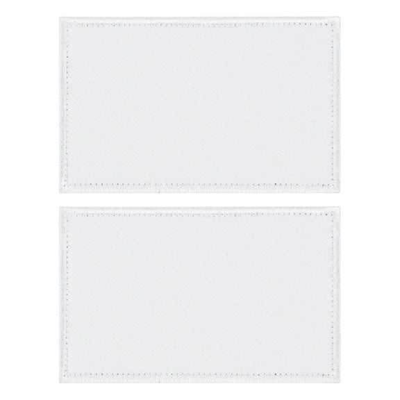 Uxcell 2-Pack Solid White Flag Blank Patch, 3.1" x 2" Rectangular Embroidered Patches Pure Color DIY Flags for Clothing