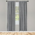 thumbnail image 4 of Ambesonne Abstract Window Curtains, Gradient Tone Geometric, Each 28" W x 84" L, Blue Grey Black White, 4 of 4
