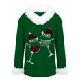 thumbnail image 2 of JJHGVB Christmas Shirts for Women Christmas Party Outfits for Women Long Sleeve Shirts for Women Long Sweatshirts for Women Cute Sweatshirts for Women Cute Sweatshirts Fall Sweatshirt Green M, 2 of 4