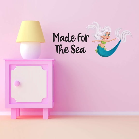 Made For The Sea Lavender Mermaid's Crown Fish Urchins Seahorse Statfish Princess Fish Queen Sweet Dreams Bedtime Unicorn Lovely Dear Dream Holiday Decorating Wall Decal Sticker - Size: 20 In X 8 In
