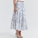 thumbnail image 4 of Falda Larga Falda básica con estampado floral Dobladillo con volantes Media pantorrilla Traje diario (Azul M) Ygjytge para Mujer Azul T 3EG, 4 of 7