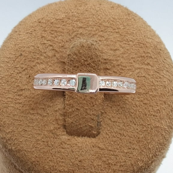 0.50CT Round Cut Real Moissanite Women's Band Ring 14K Rose Gold Silver Plated Valentine Gifts