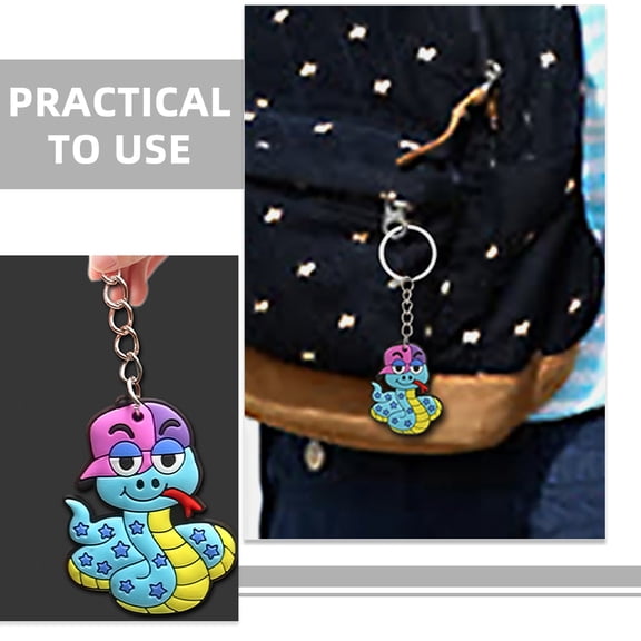 UPOUART Cartoon Snake Keychain Party Favors Assorted Colors 12 Pieces Key Organizer Accessories