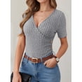 thumbnail image 4 of ANRABESS Womens Tops Short Sleeve V Neck Sexy Ribbed Knit Slim Fit Lightweight Sweater 2026 Summer Dressy Casual T-Shirts Small, 4 of 7