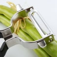 thumbnail image 4 of Stainless Steel Fruit Peeler with Wooden Handle – Multifunction Kitchen Gadget for Easy Scraping Slicing and Planing, 4 of 4