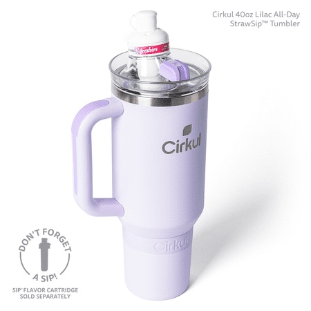 Cirkul 40oz All-Day StrawSip Double-Wall Insulated Stainless Steel Tumbler with Handle, Lilac (Light Purple)