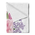 thumbnail image 2 of Pink and White Soft Flannel Fleece Throw Blanket, Bridal Bouquet with Booming Flowers Rose Lavender Violet Corsage, Cozy Plush for Indoor and Outdoor Use, 60" x 80", Pink Lavender Green, by Ambesonne, 2 of 5