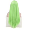 thumbnail image 2 of Synthetic Lace Front Wig Straight Lace Wigs Mixed Green Wig Hair Replacement Wigs, 2 of 5
