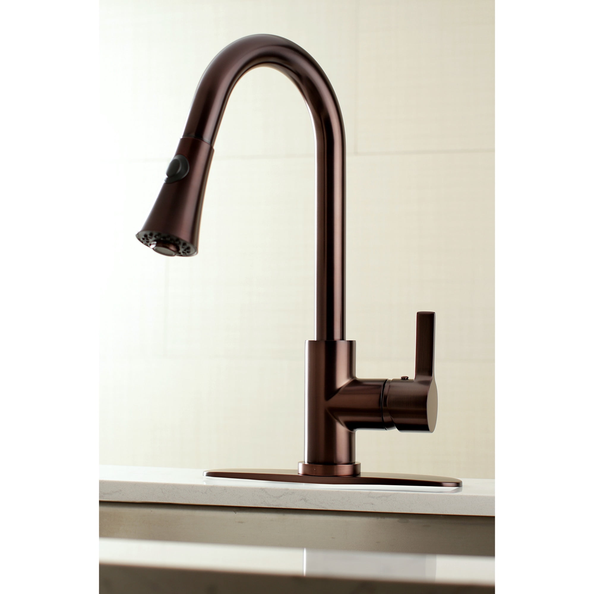 Kingston Brass LS8725CTL Continental Single-Handle Pull-Down Kitchen Faucet in Oil Rubbed Bronze