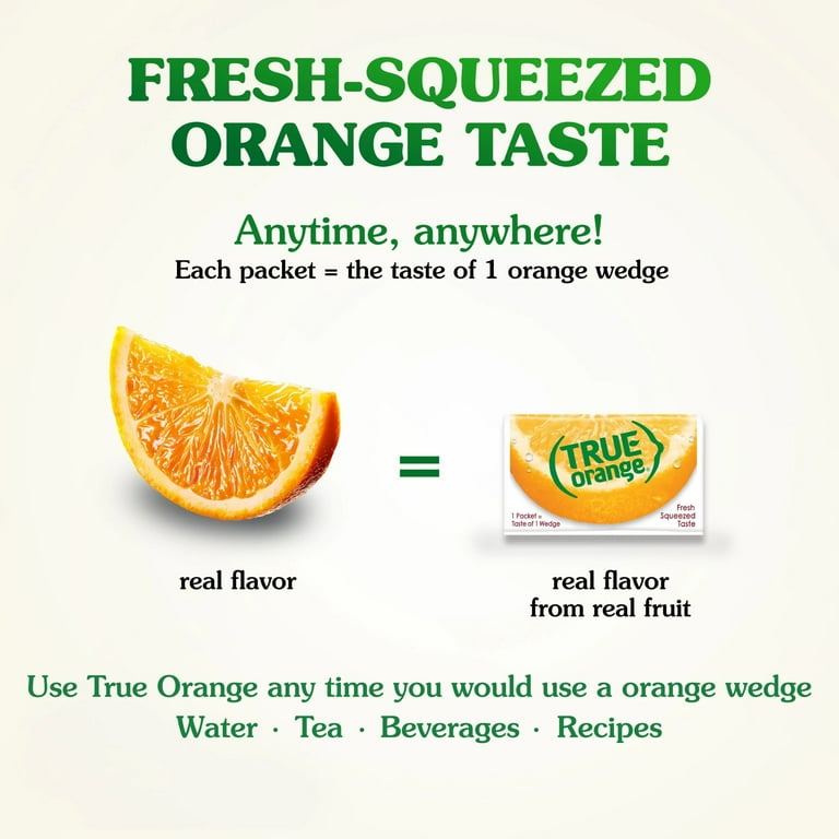 True Lemon, Natural Flavored True Orange, 50 Packets in Box, Zero