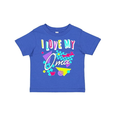 

Inktastic I Love My Oma- 80s Retro Style Gift Toddler Boy or Toddler Girl T-Shirt