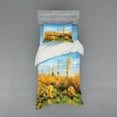 thumbnail image 1 of Ambesonne Spring Bedding Set 3 Pcs, Sonoran Desert Blooms, Twin, Marigold Blue Green, 1 of 3