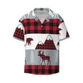 thumbnail image 3 of Goofa Buffalo Plaid Forest Printed Men's Casual Short-sleeved Shirt,Lightweight Breathable Button-down,Summer Casual men's top,Versatile Fashion shirt-Large, 3 of 7