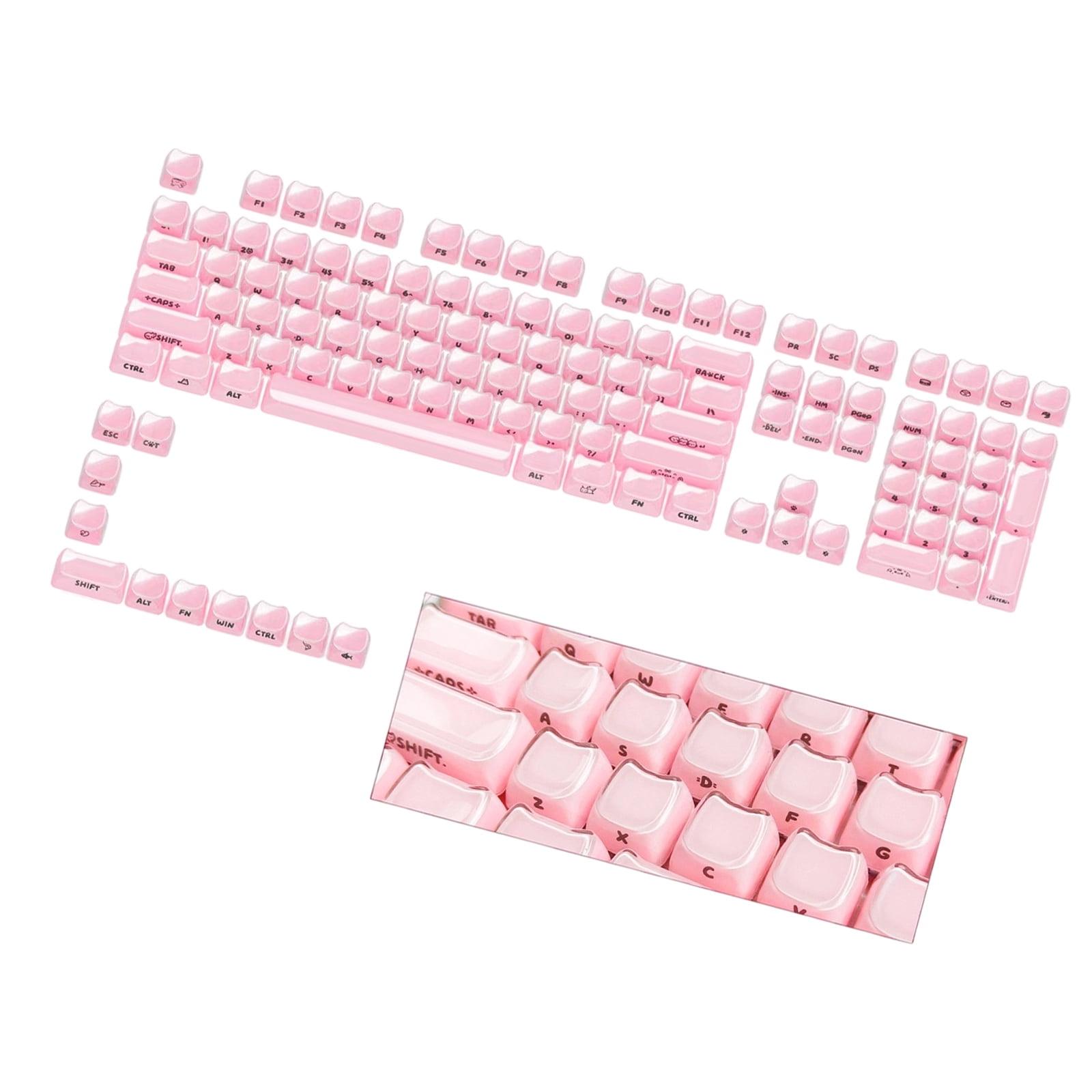 MAO Ergonomic Profile 119 Key Keycap Set In Frosted Jelly Finish With Side Printed Characters For Gaming Keyboards